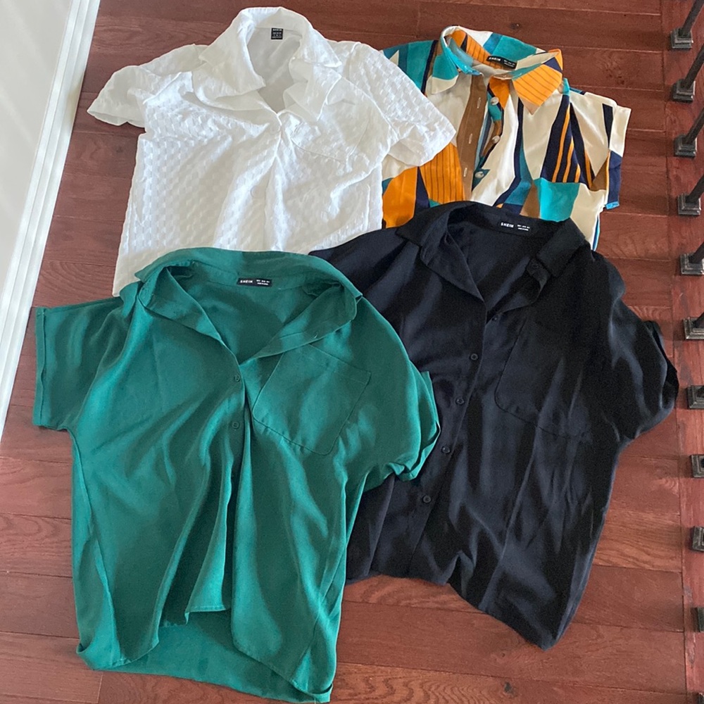 4 pack short sleeve blouse